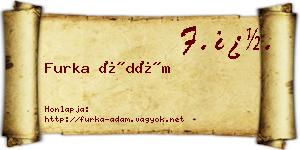 Furka Ádám névjegykártya